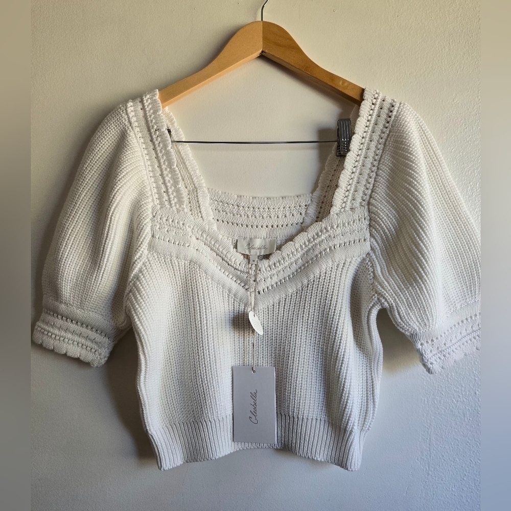 NWT! Cleobella, Rowan Sweater Top, Ivory, MSRP $198.00 - Picture 5 of 11
